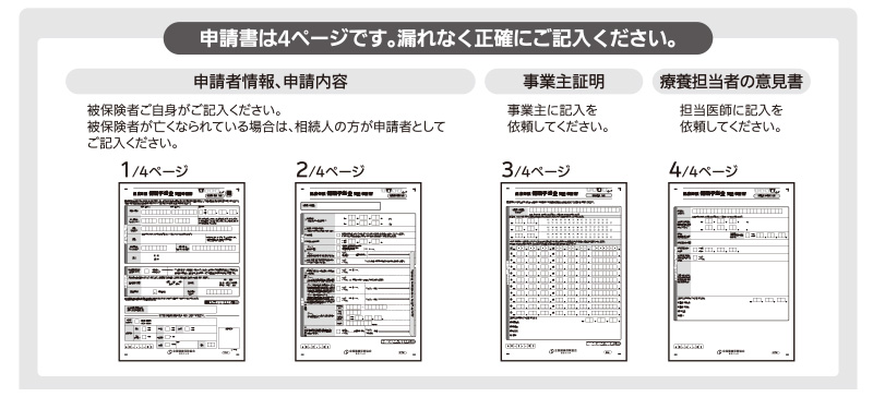 傷病手当金支給申請書の記入項目
